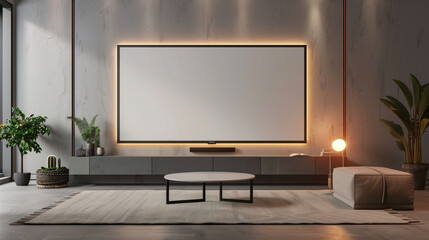 Fototapeta premium Minimalist Living Room with TV