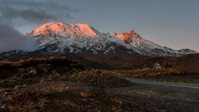 Sunset over the Turoa side of Mount Ruapehu