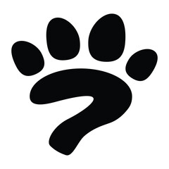 number 7 paw pet logo template