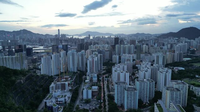 the Kowloon Urban Cityscape Panorama Sept 15 2022