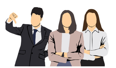 business people pair half isolated on white 