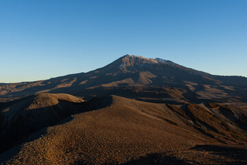 Naklejka premium Mt Ruapehu and Tongariro National Park at dusk
