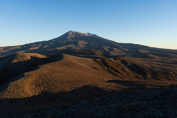 Mt Ruapehu and Tongariro National Park at dusk