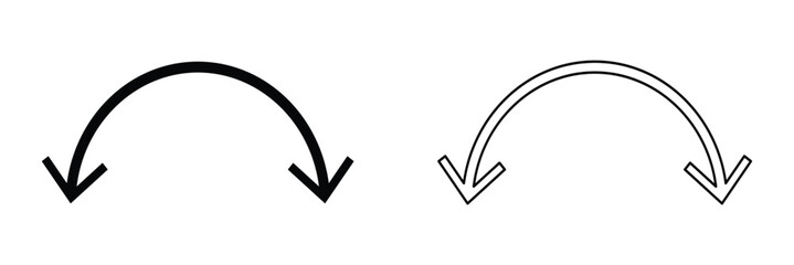 Transparent PNG available
Dual semi circle arrow. Vector illustration. Semicircular curved thin long double ended arrow. Dual sided arrow Vector eps 10.