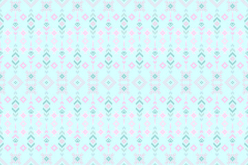 Cross Stitch pattern with Floral Designs. Traditional cross stitch needlework. Geometric Ethnic pattern, Embroidery, Textile ornamentation, fabric, Hand stitched pattern, Cultural stitching pixel art.