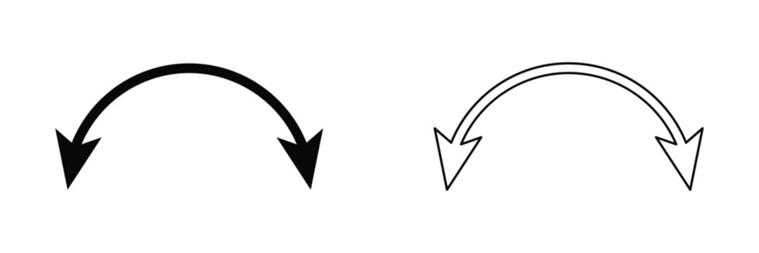 Transparent PNG available
Dual semi circle arrow. Vector illustration. Semicircular curved thin long double ended arrow. Dual sided arrow Vector eps 10.