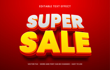 Super sale editable text effect, 3d editable text style