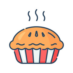Pie icon. pie, cake, pastry, bakery, sweet, dessert, cooking, apple, food, delicious. Vector icon illustration