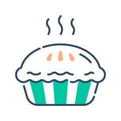 Pie icon. pie, cake, pastry, bakery, sweet, dessert, cooking, apple, food, delicious. Vector icon illustration