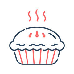 Pie icon. pie, cake, pastry, bakery, sweet, dessert, cooking, apple, food, delicious. Vector icon illustration