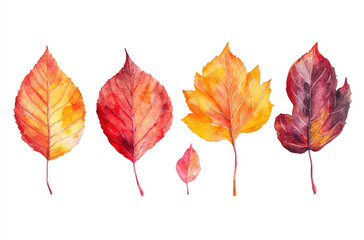 Obraz premium A Group of Autumn Leaves in Assorted Forms for a Minimalistic Seasonal Decoration
