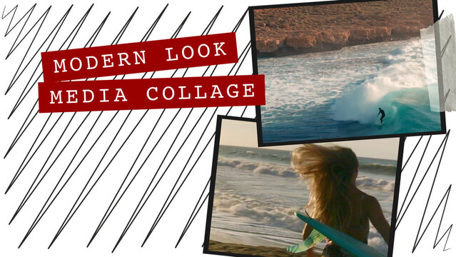 Titles & Media Collage With Scribble Background