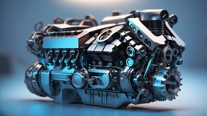 A vehicle engine isolated 