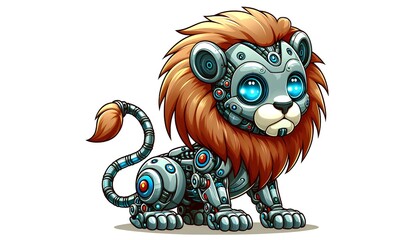 Fototapeta premium robot lion character