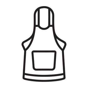 recommend clip art: Apron line art silhouette vector illustration