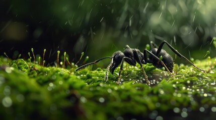 Black Ant in Rain
