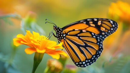 Obraz premium Monarch Butterfly on a Yellow Flower