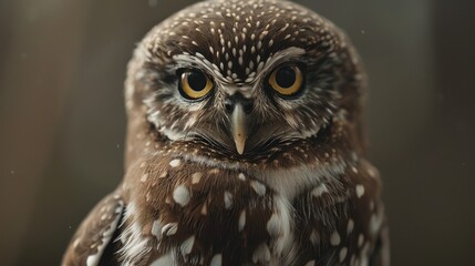 Obraz premium Close-Up Portrait of a Spotted Owl