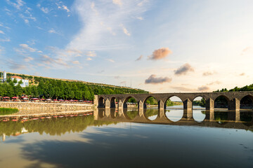 The Dicle Bridge, or On Gozlu Bridge in Turkish. It's a historic bridge in Diyarbakir over the river Tigris in southeastern Turkey.