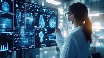A virtual healthcare visit where a doctor remotely monitors a patient vitals via telemedicine tools, with data displayed in real-time on the screen.