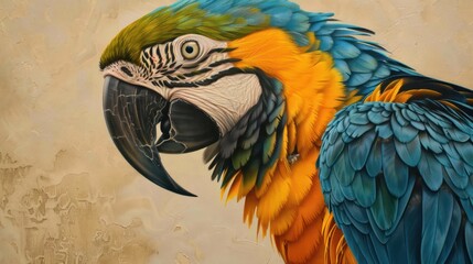 Obraz premium Blue and Yellow Macaw Portrait