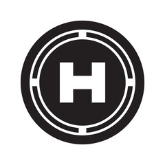 helipad icon design vector