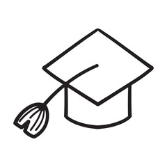 doodle toga cap, vector illustration