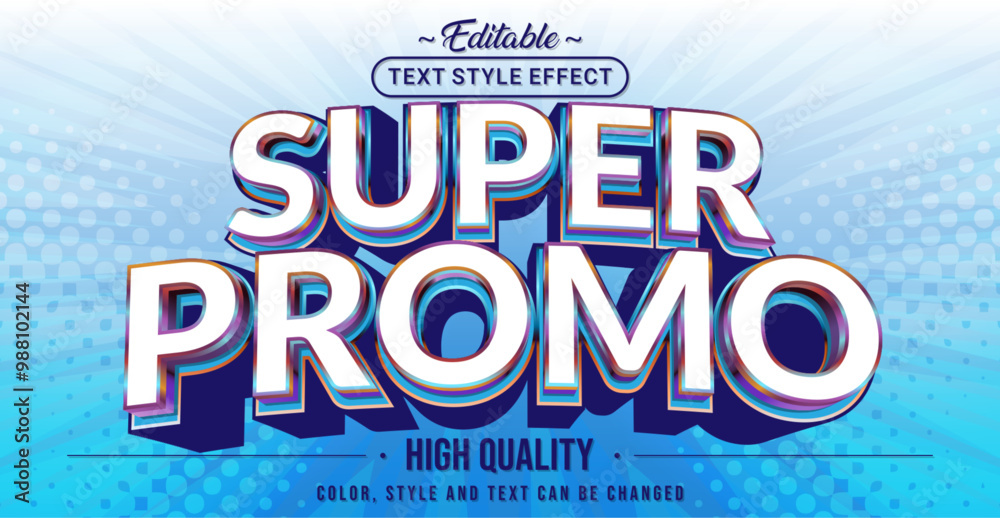 Poster Editable text style effect - Super Promo text style theme.