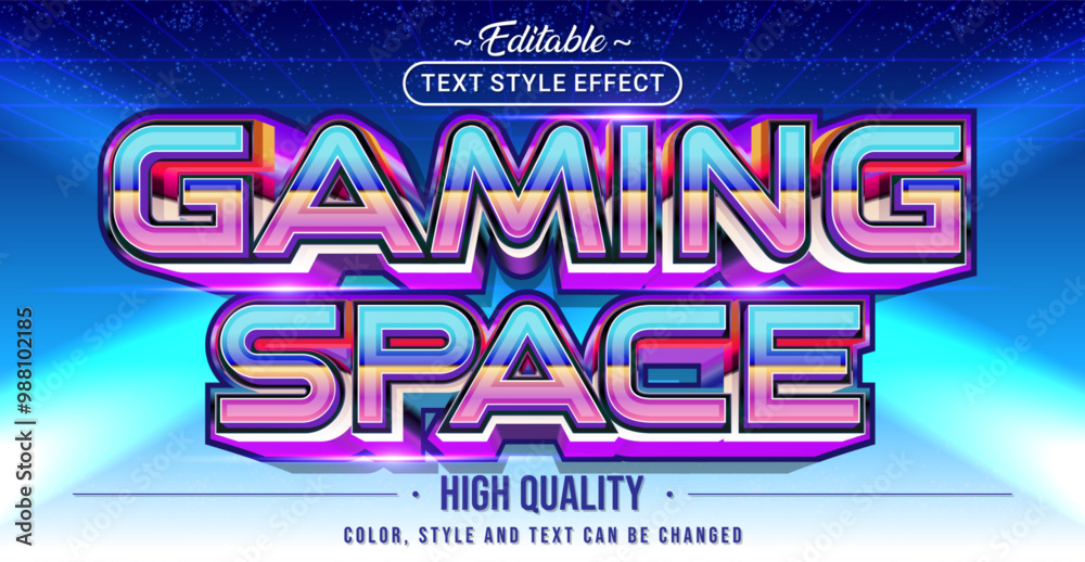 Aufkleber Editable text style effect - Gaming Space text style theme.