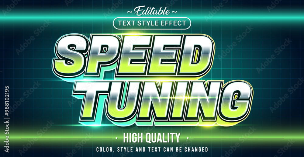 Poster Editable text style effect - Speed Tuning text style theme.