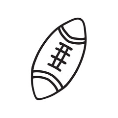 Rugby ball hand drawn outline doodle icon