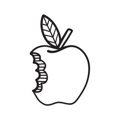  apple doodle drawing icon vector doodle illustration