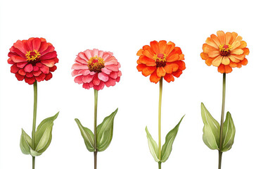 Obraz premium A Variety of Zinnia Blooms in Different Shapes and Colors for a Vibrant Floral Display