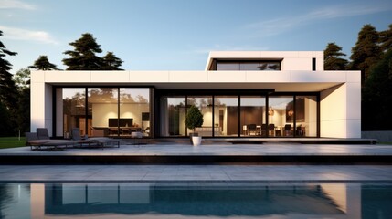 Fototapeta premium Modern House with Pool