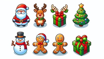 Naklejka premium Christmas Icons set Collection: Festive Decorations and Holiday Cheer