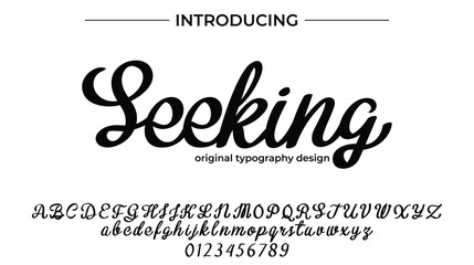 Seeking Font Stylish brush painted an uppercase vector letters, alphabet, typeface