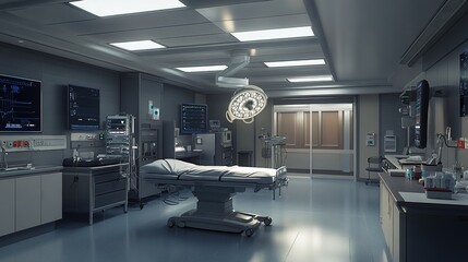 A specialized surgical hospital recovery room where patients are monitored closely after surgery, ensuring optimal recovery conditions.