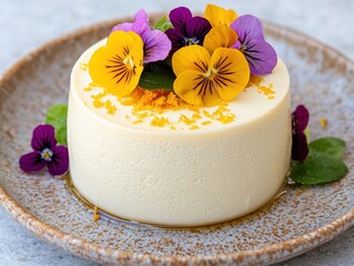 Delightful cake decorated with edible flowers