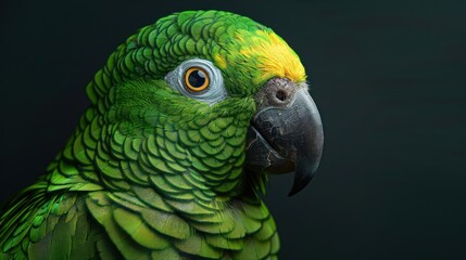 Obraz premium Green Parrot Portrait