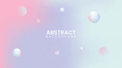 Abstract background with 3d circles lines and halftone illustration on holographic background