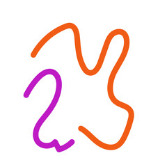 Orange purple squiggly lines abstract vectors