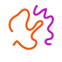 Obraz premium Orange purple squiggly lines abstract vectors