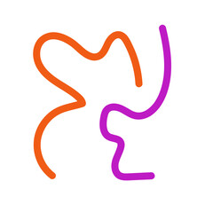 Obraz premium Orange purple squiggly lines abstract vectors