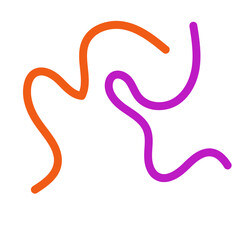Orange purple squiggly lines abstract vectors