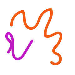 Orange purple squiggly lines abstract vectors