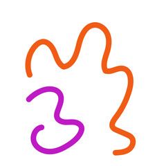 Orange purple squiggly lines abstract vectors