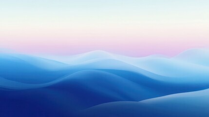 Abstract Blue and Pink Gradient Mountain Landscape Background.