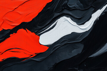 Obraz premium Abstract Black, White, and Red Swirls