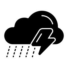 Storm icon. storm, cloud, bolt, rain, weather, thunder, thunderstorm, thunderbolt, climate, disaster. Vector icon illustration