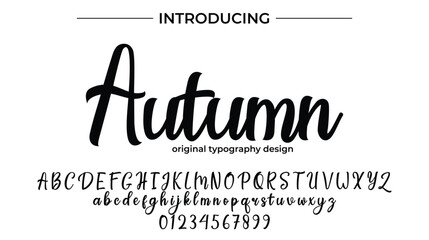 Autumn Font Stylish brush painted an uppercase vector letters, alphabet, typeface
